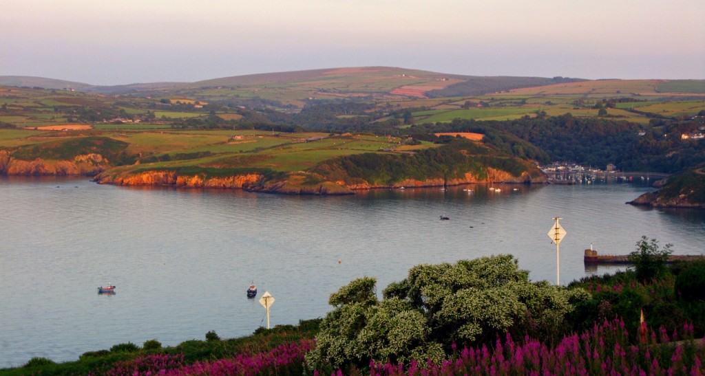 fishguard bay and lower town pembrokeshire evening