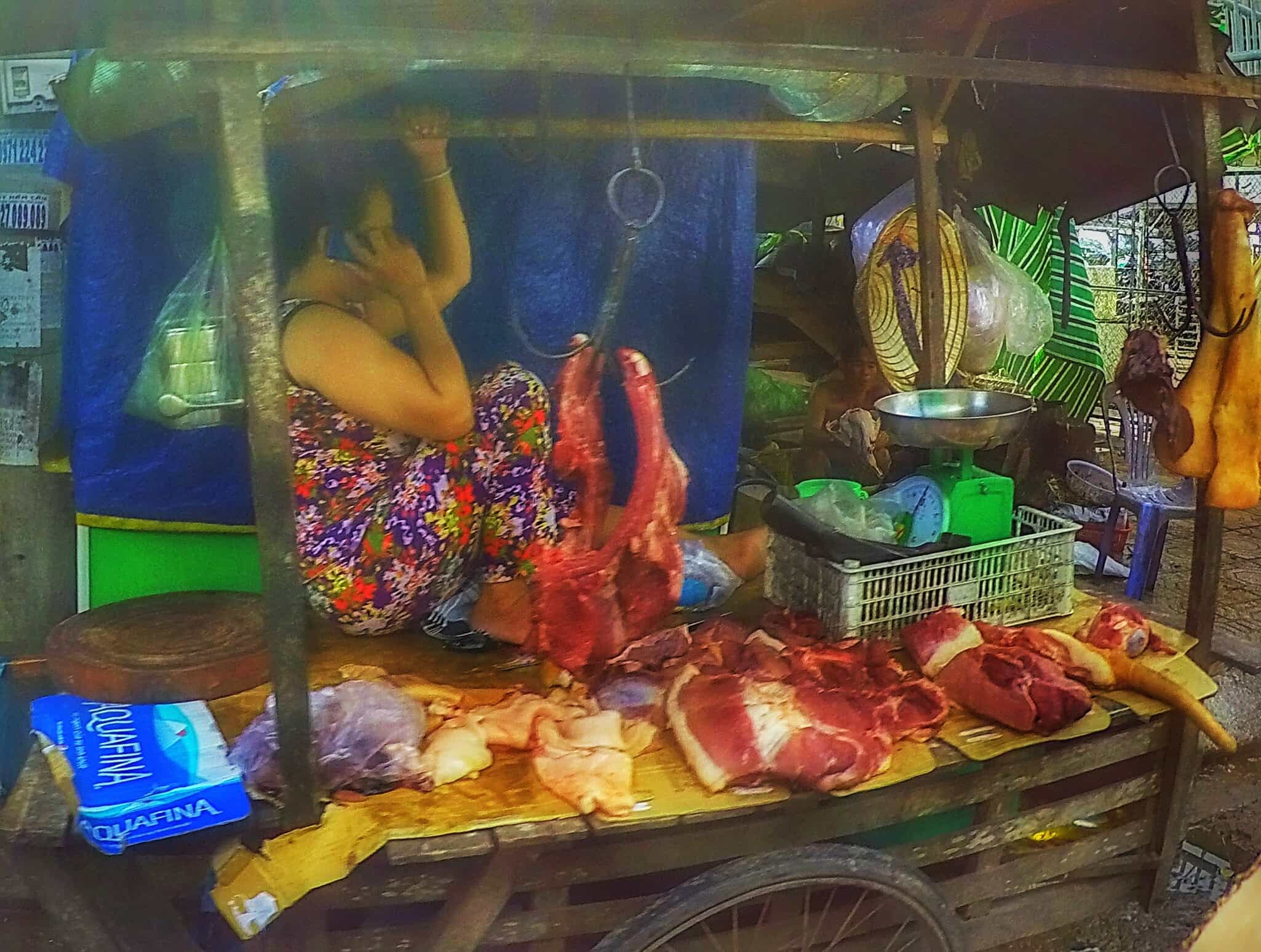 meat stall at vietnam market
